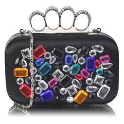 Psaníčko Ashley Rhinestones Černé