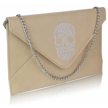 Psaníčko Ashley Letter Skull Nude (Béžové Tělové)