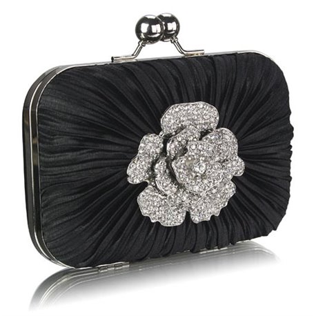 Psaníčko Ashley Flower Diamond Černé