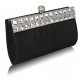 Black Ruched Satin Clutch
