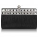Black Ruched Satin Clutch