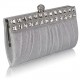 White Ruched Satin Clutch