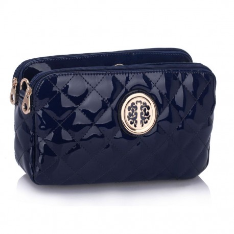 Navy Quilted Shoulder Bag