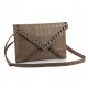 Nude Skull Flapover Clutch Purse