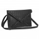 Grey Skull Flapover Clutch Purse